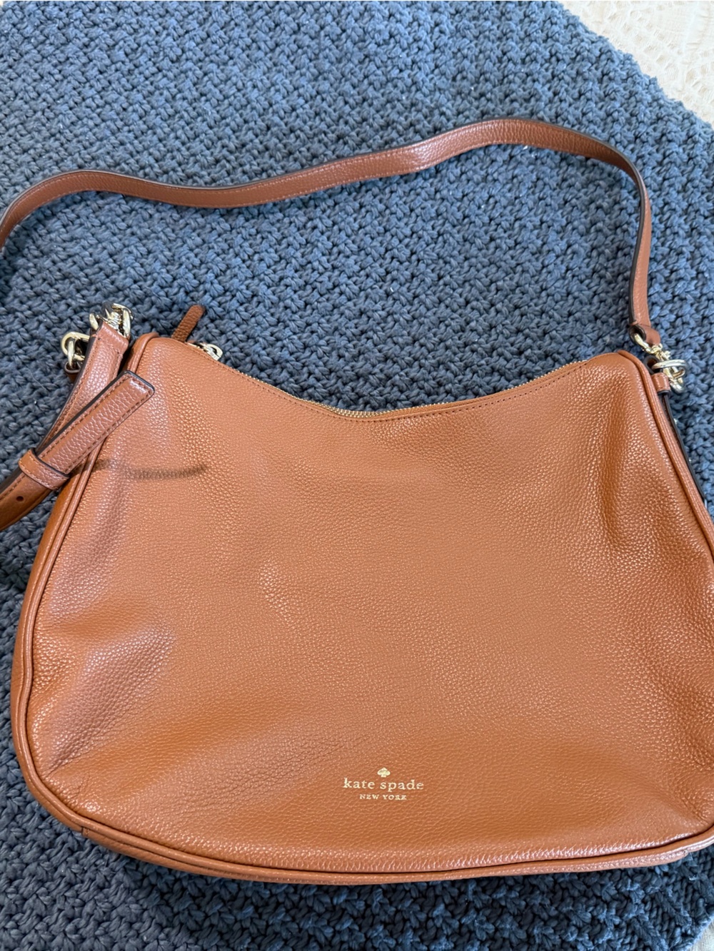 kate spade Tan/Brown Pebbled Leather Crossbody Bag